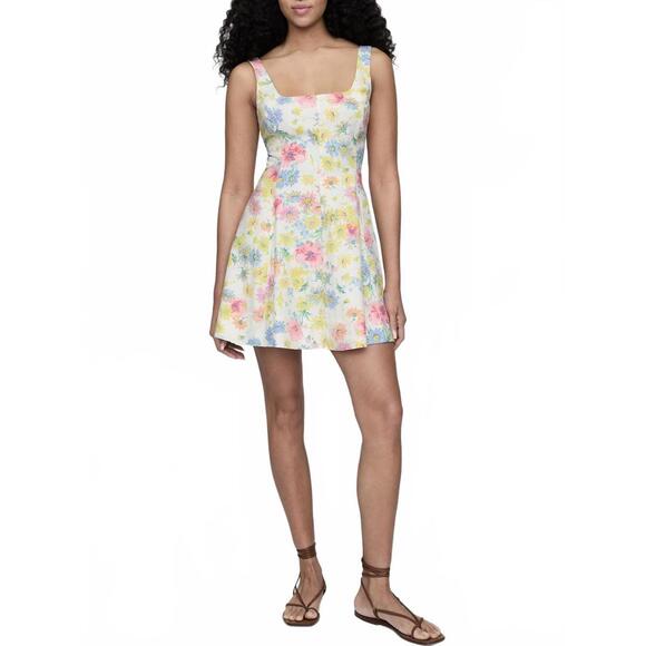 Gap Linen-Blend Mini Dress Multi Color Floral NWT Small Petite - Picture 1 of 5